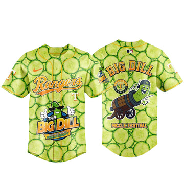 Unisex Texas Rangers x Big Dill Pickle Festival 2026 Baseball Jersey for Baseball Fans