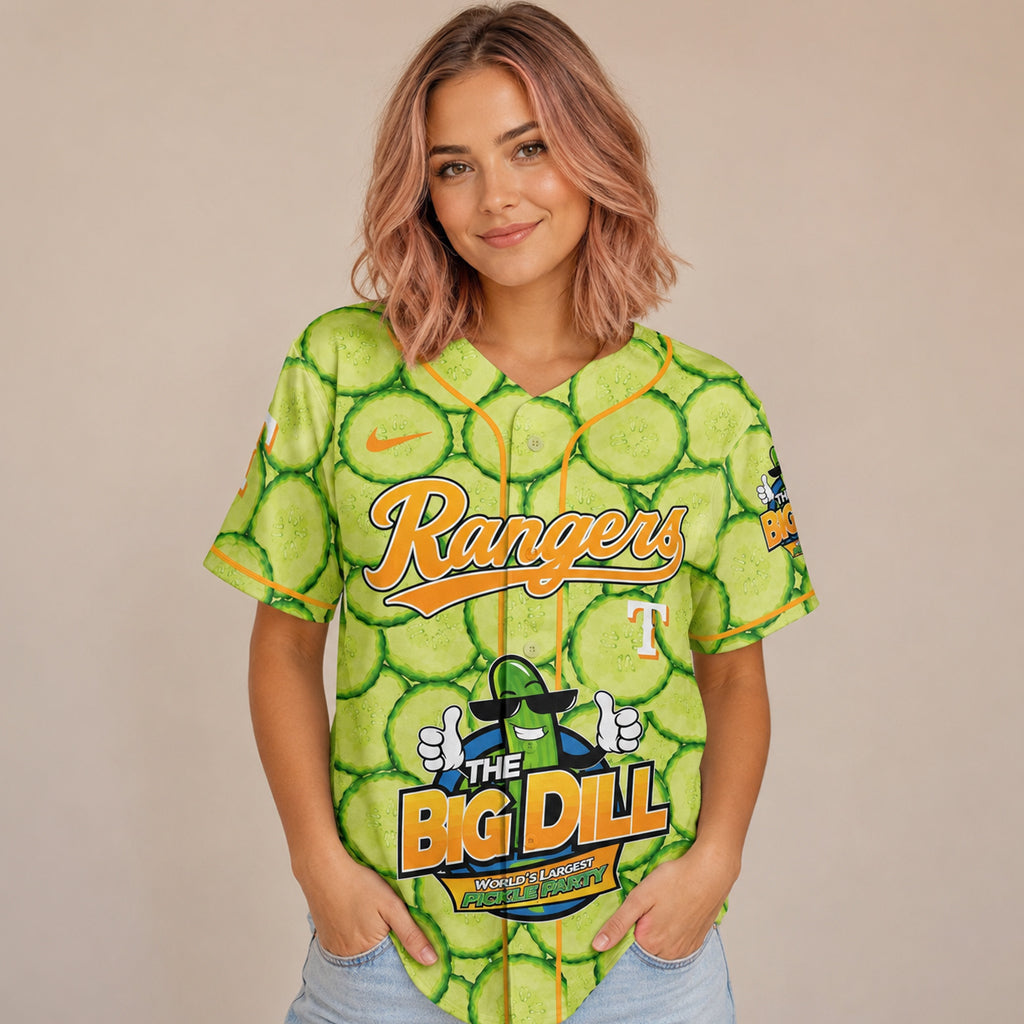 Unisex Texas Rangers x Big Dill Pickle Festival 2026 Baseball Jersey for Baseball Fans