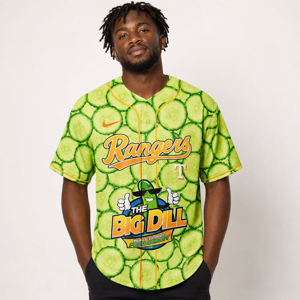 Unisex Texas Rangers x Big Dill Pickle Festival 2026 Baseball Jersey for Baseball Fans