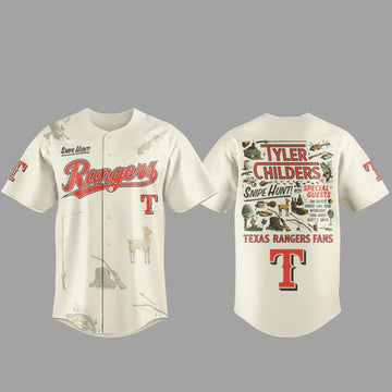 Unisex Texas Rangers x Tyler Childers Snipe Hunt Tour 2026 Baseball Jersey for Baseball and Country Music Fans