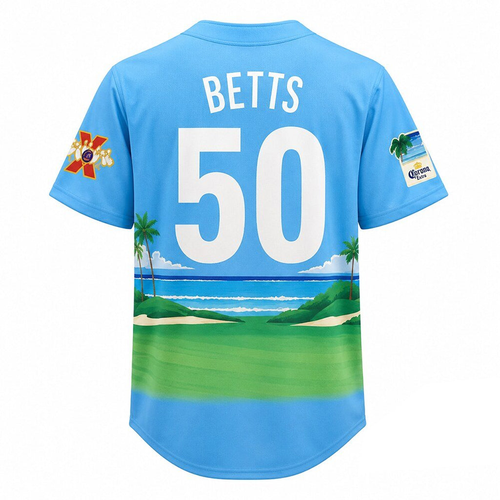 Unisex Mookie Betts Beach Connect Series 2026 La Playa Baseball Jersey for Baseball Fans