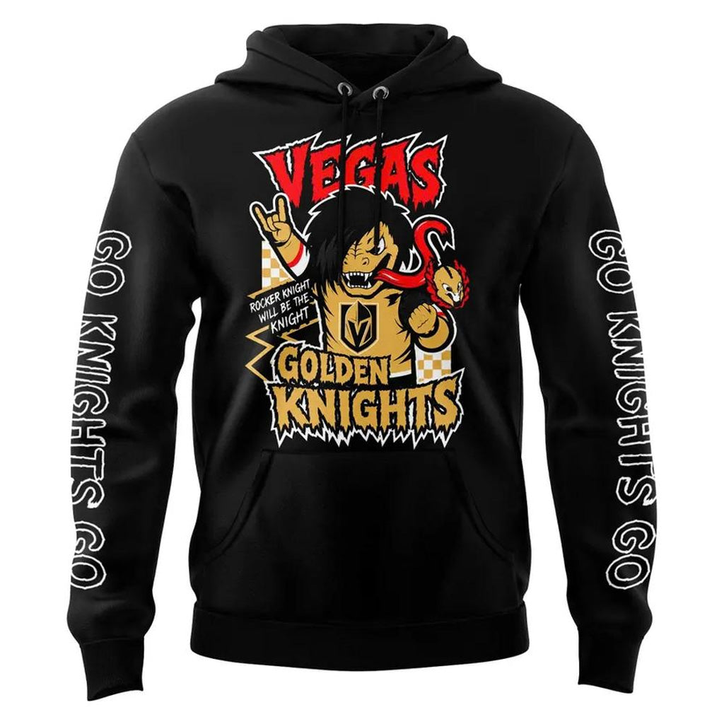 Vegas Golden Knights When We Were Emo Black Graphic Hoodie for Hockey Fans