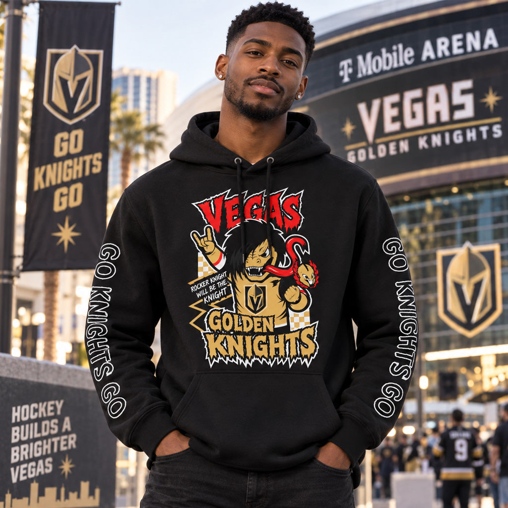 Vegas Golden Knights When We Were Emo Black Graphic Hoodie for Hockey Fans