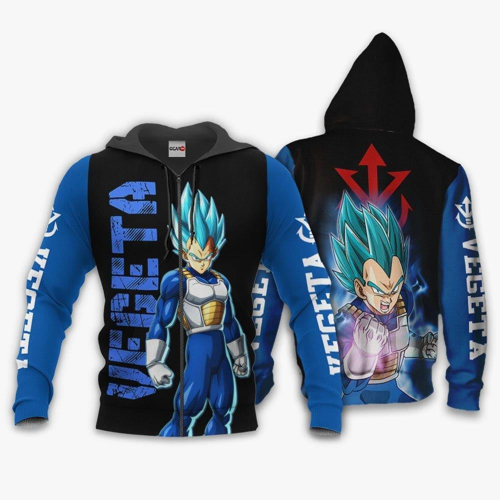 Vegeta Saiyan Blue Costume Dragon Ball Anime 3k433 Fan Gift Stylist Unisex Cartoon 3d Hoodie Zip Hoodie