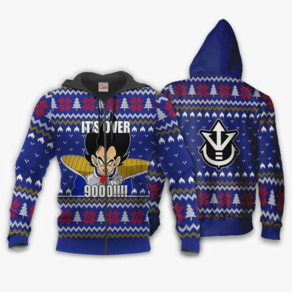 Vegeta Ugly Christmas Dragon Ball Z Anime 1k345 Fan Gift Stylist Unisex Cartoon Graphic Outfits Aop 3d Hoodie, Zip Hoodie 2281