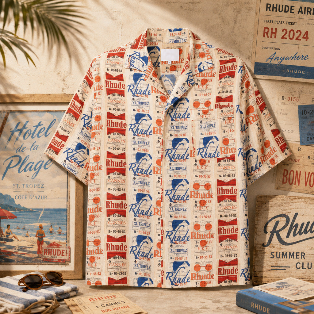 Vintage Travel Ticket Collage 2026 Hawaiian Shirt for Summer Vacation