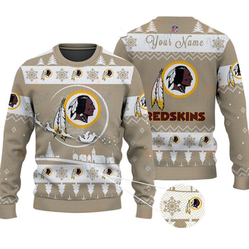 Washington Redskins NFL Ugly Christmas Sweater - Name Customized