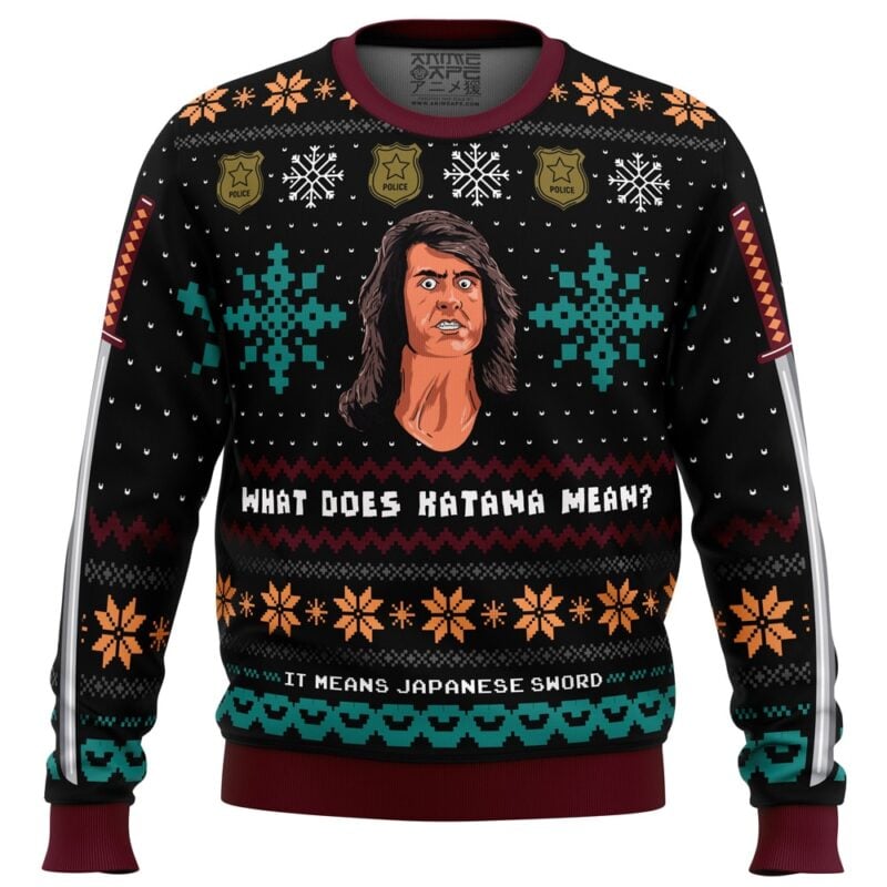 What does Katana mean? Samurai Cop Ugly Christmas Sweater