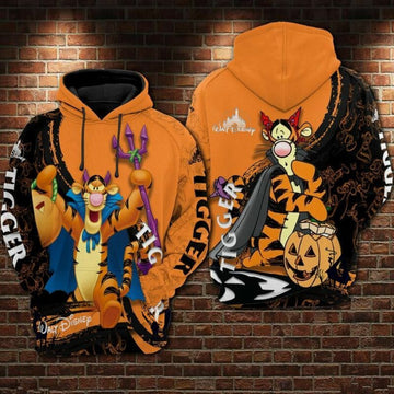 Winnie The Pooh Cartoon Tigger Over Print 3d Hoodie Zip Hoodie
