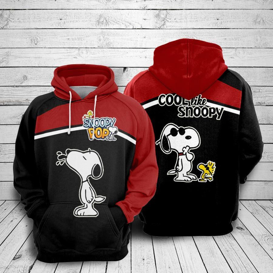 Woodstock And Snoopy Pop Cool Like Snoopy Over Print 3d Hoodie Zip Hoodie
