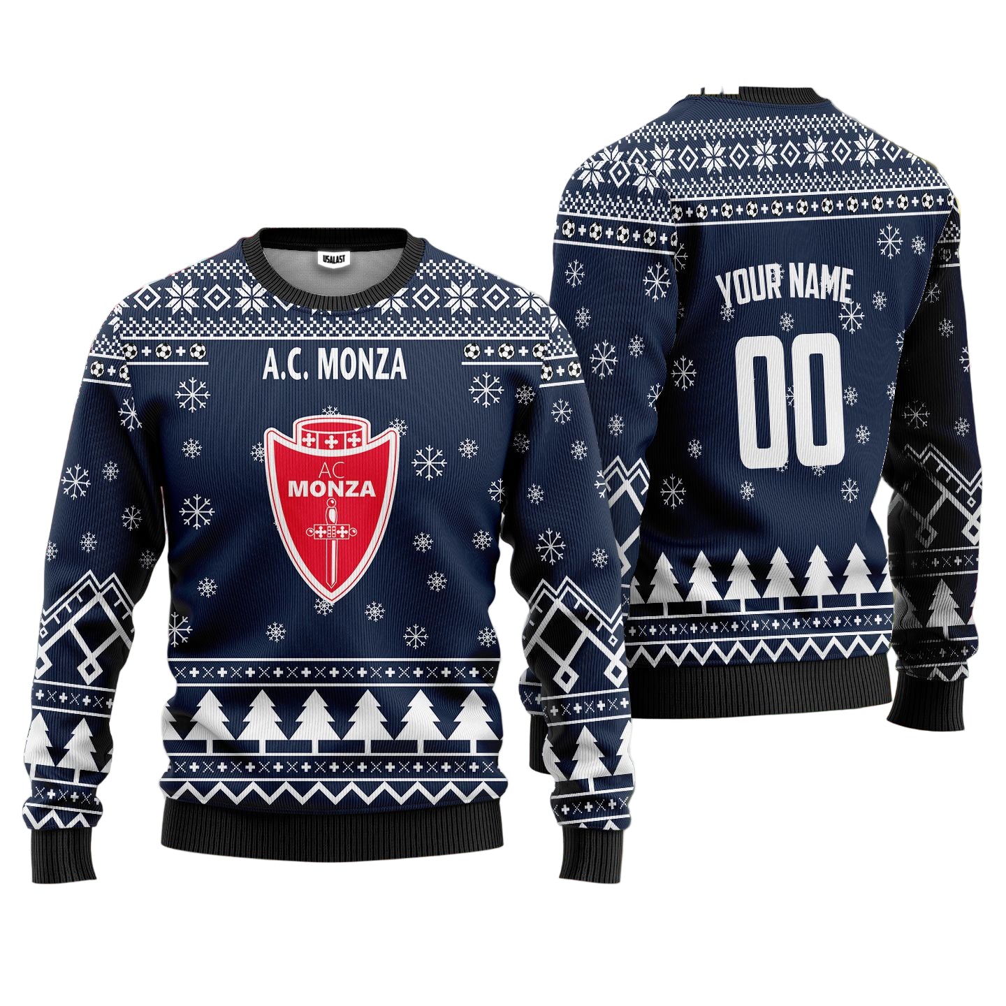 A.C Monza Personalized Ugly Christmas Sweater Blue Version ? Usalast