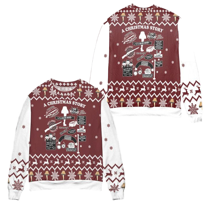 A Christmas Story Zeppelin Leg Lamp Pink Nightmare Ugly Christmas Sweater ? Usalast