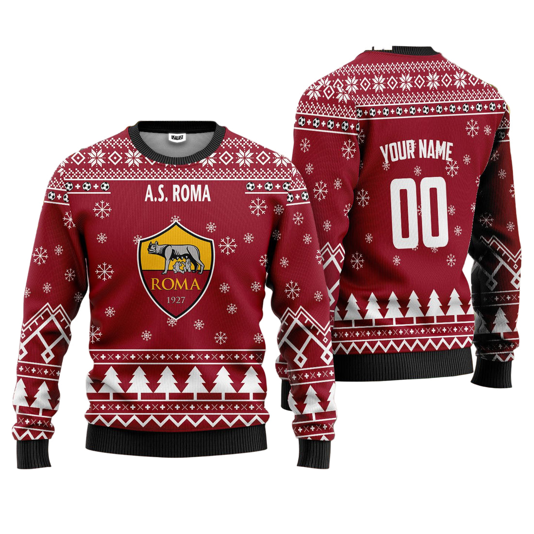 A.S Roma Personalized Ugly Christmas Sweater Red Version ? Usalast