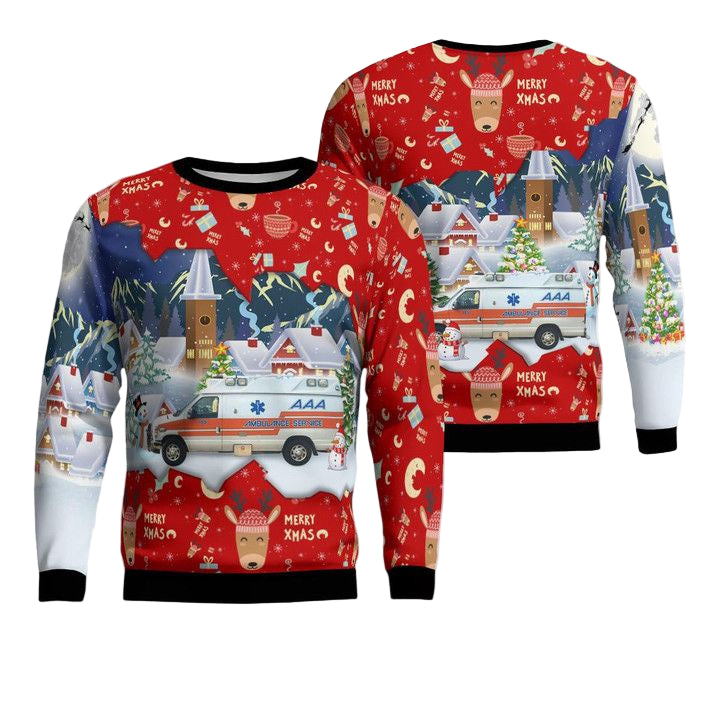 AAA Ambulance Service Hattiesburg Mississippi Christmas AOP Sweater ? Usalast