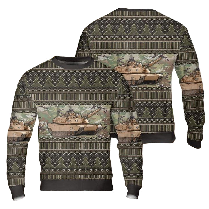 Abrams Battle Tank Christmas AOP Sweater ? Usalast