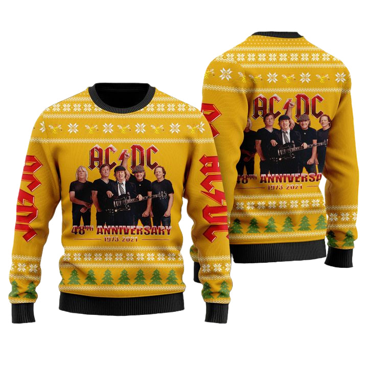 AC/DC Faux Wool Sweater Yellow Version ? Usalast