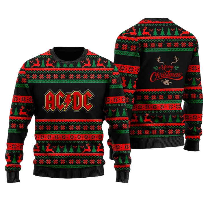 AC/DC Merry Christmas Faux Wool Sweater ? Usalast