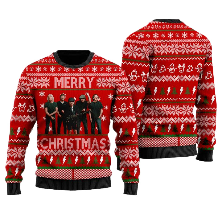 AC/DC Merry Christmas Wool Sweater Jumper ? Usalast
