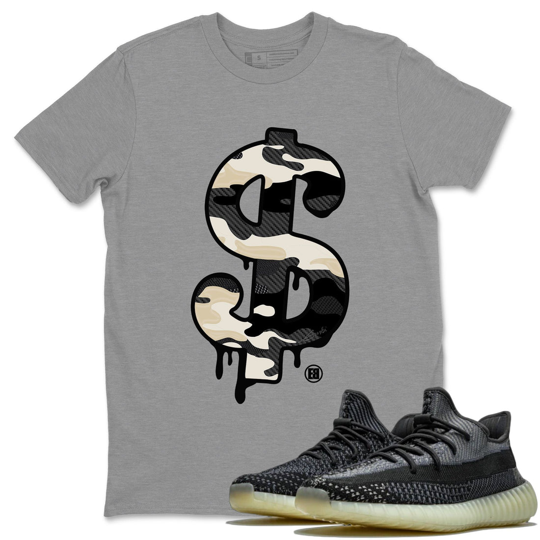 Dollar Camo Unisex Tops - Yeezy 350 Carbon Asriel