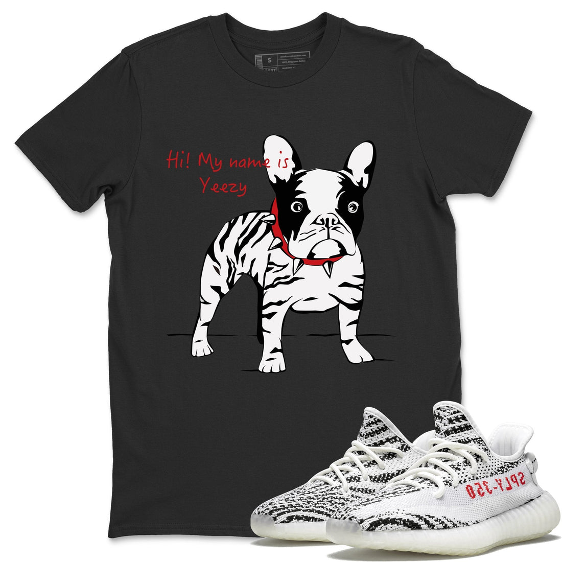 Zebra Frenchie Unisex Tops - Yeezy 350 V2 Zebra