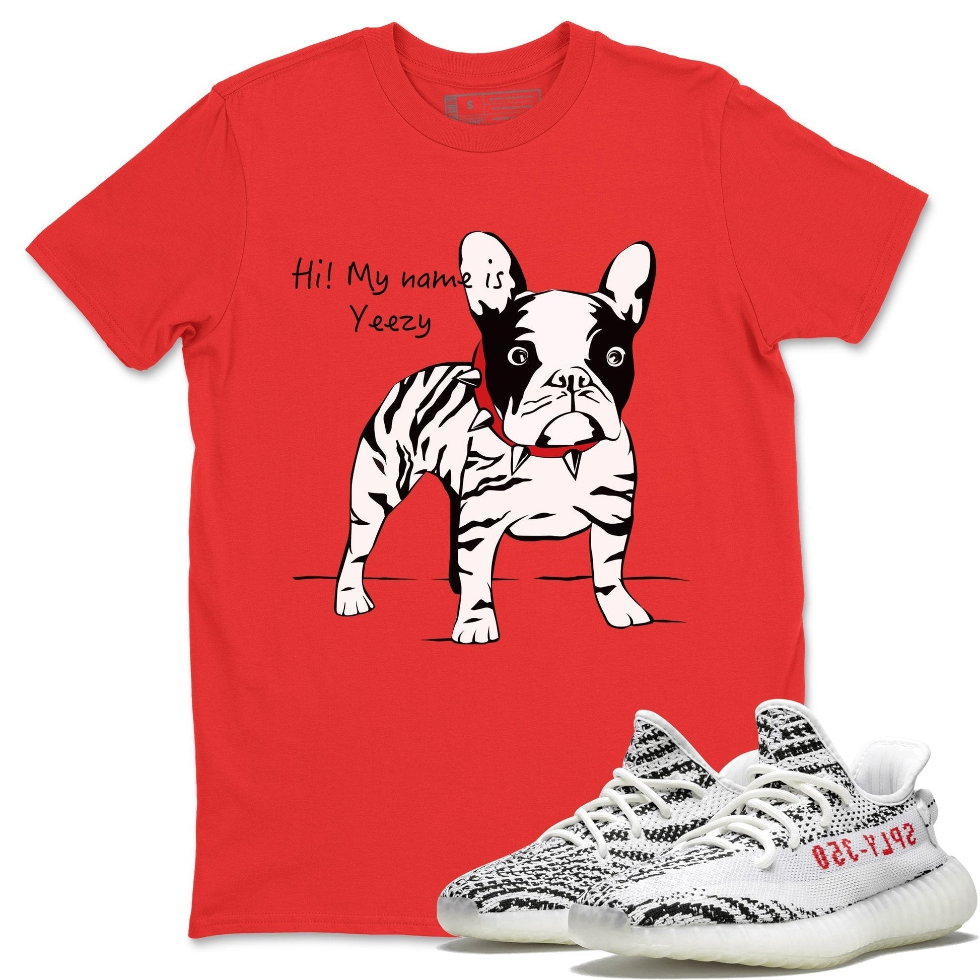 Zebra Frenchie Unisex Tops - Yeezy 350 V2 Zebra