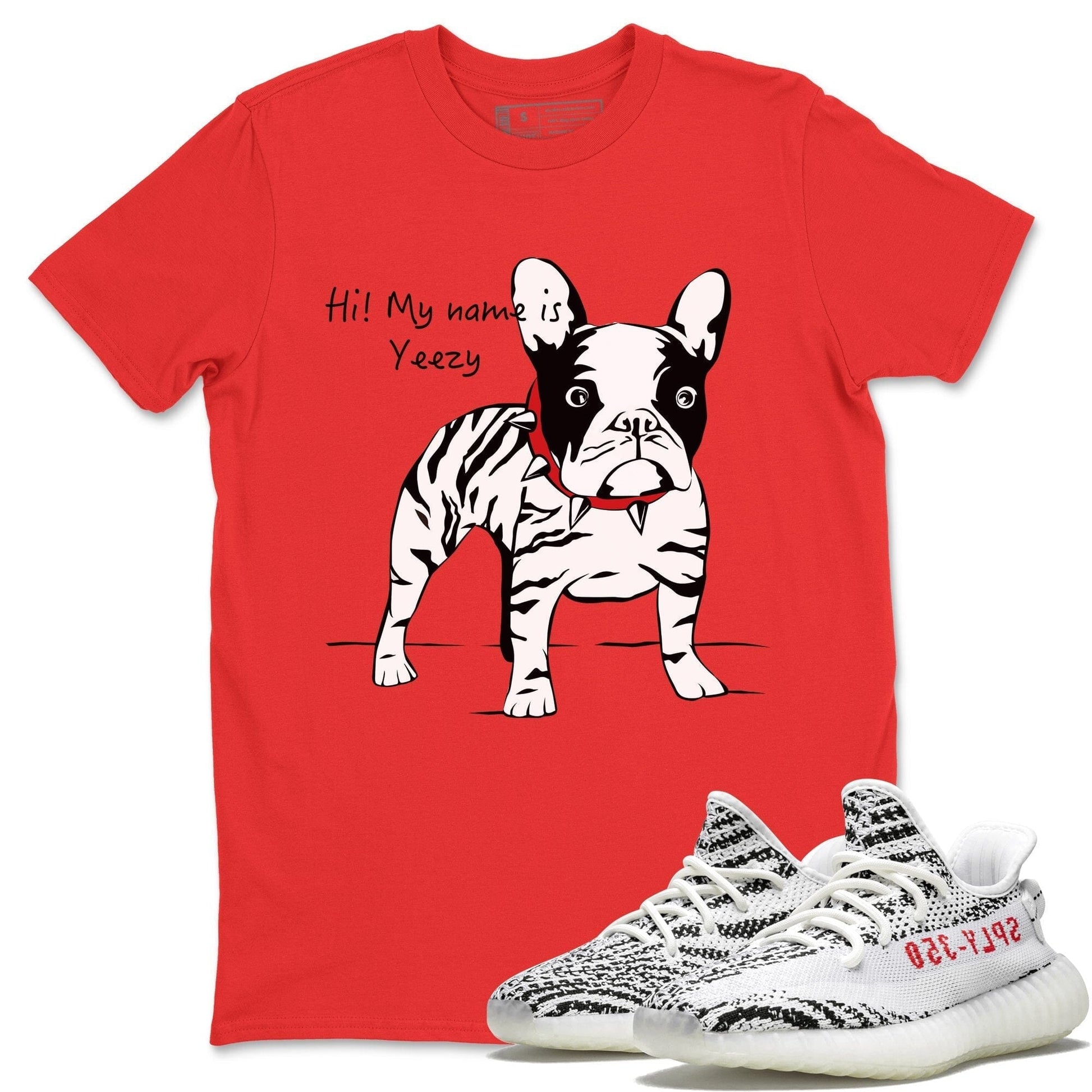 Zebra Frenchie Unisex Tops - Yeezy 350 V2 Zebra