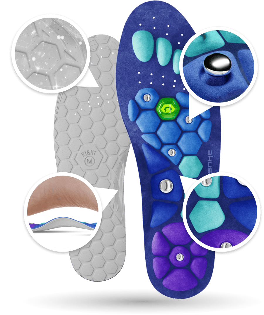 1 Pair Acupressure Foot Insoles for Men Women Orthopedic Gel Magnetic Shoe Inserts Magnet Technology Support Insole