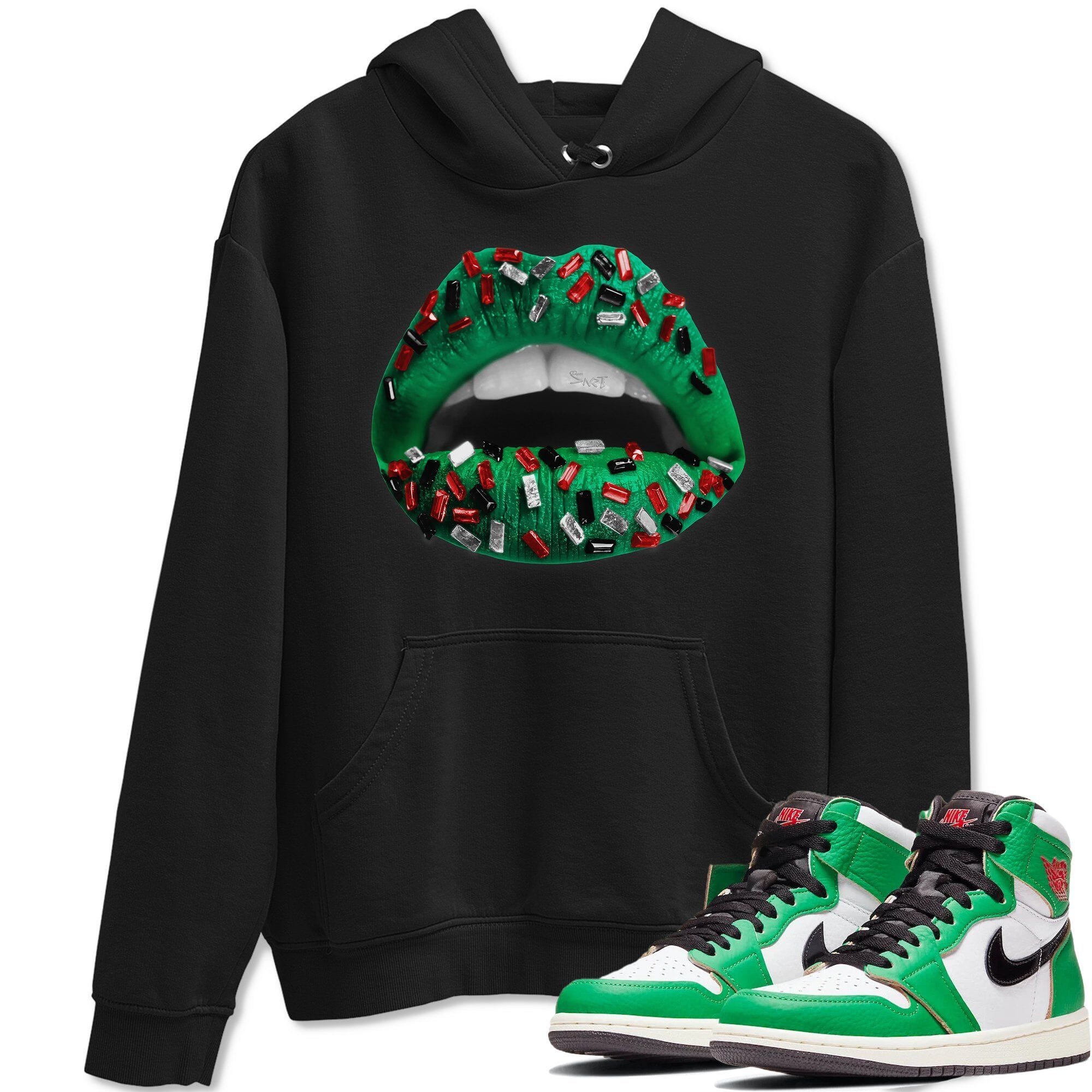 Lips Jewel Unisex Tops - Air Jordan 1 Lucky Green