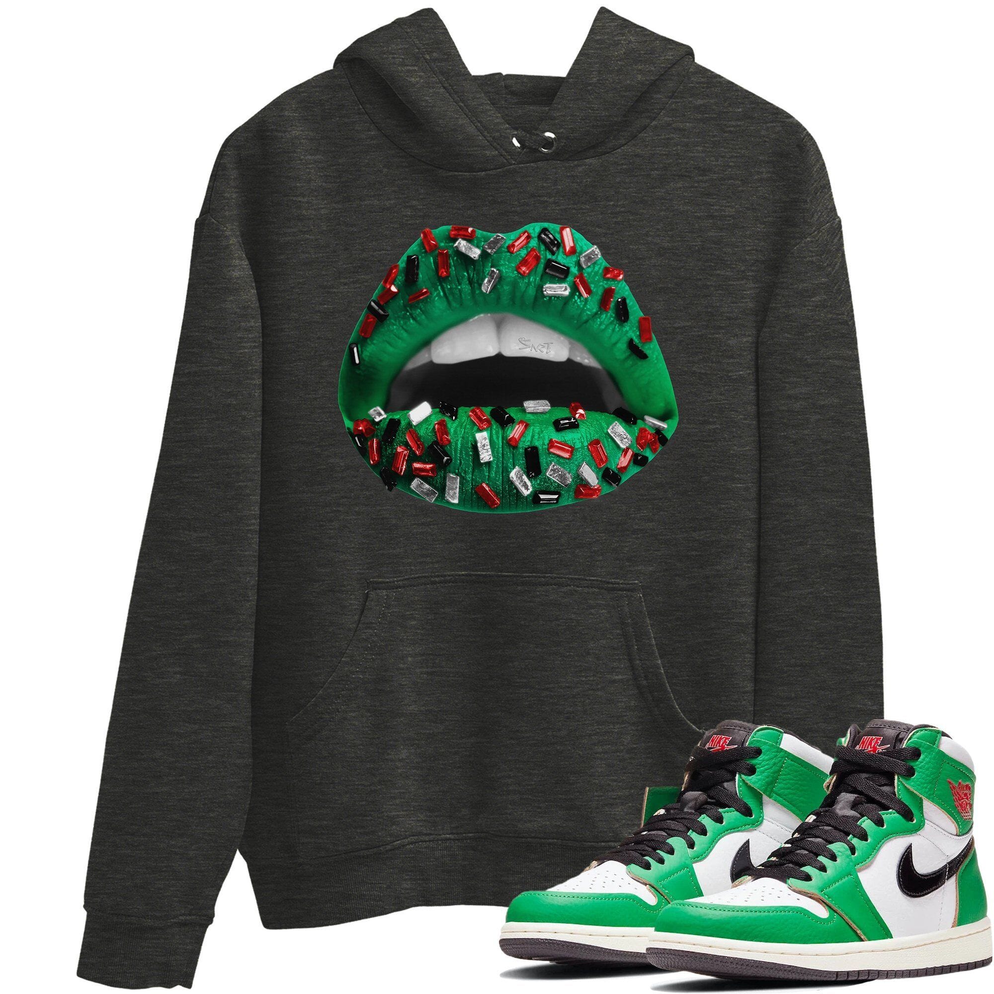 Lips Jewel Unisex Tops - Air Jordan 1 Lucky Green