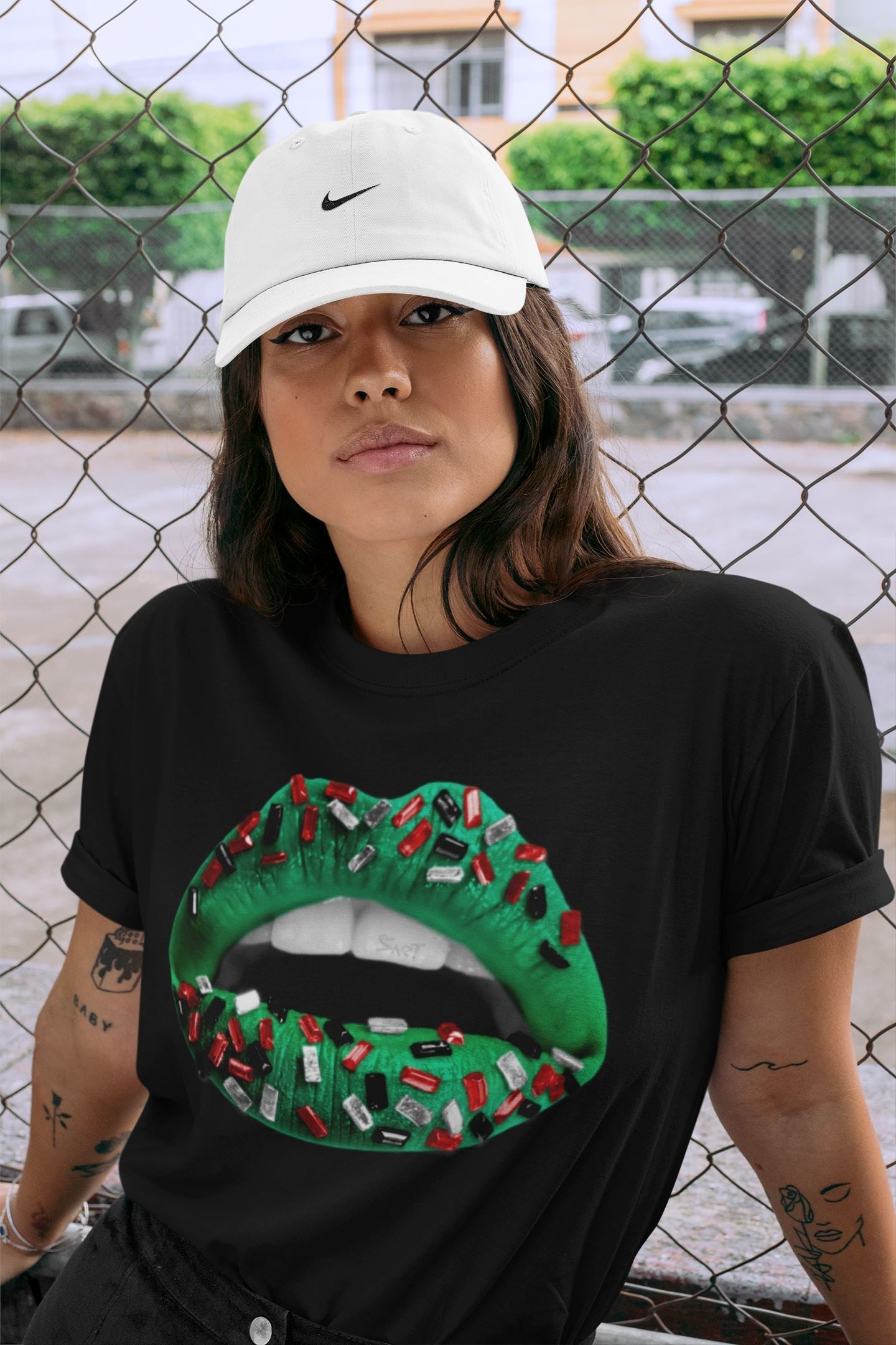 Lips Jewel Unisex Tops - Air Jordan 1 Lucky Green