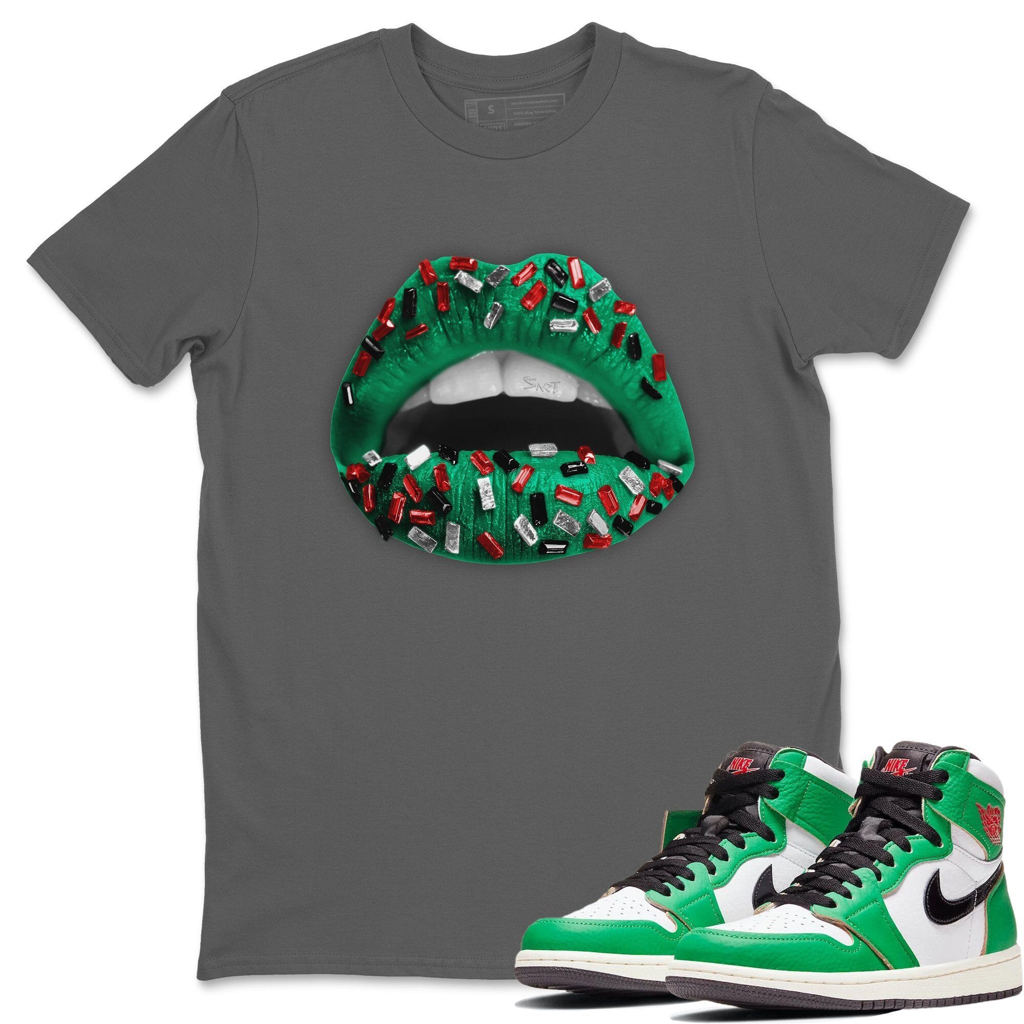 Lips Jewel Unisex Tops - Air Jordan 1 Lucky Green