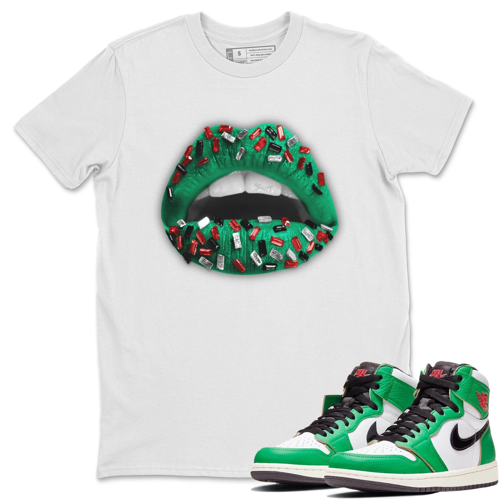 Lips Jewel Unisex Tops - Air Jordan 1 Lucky Green