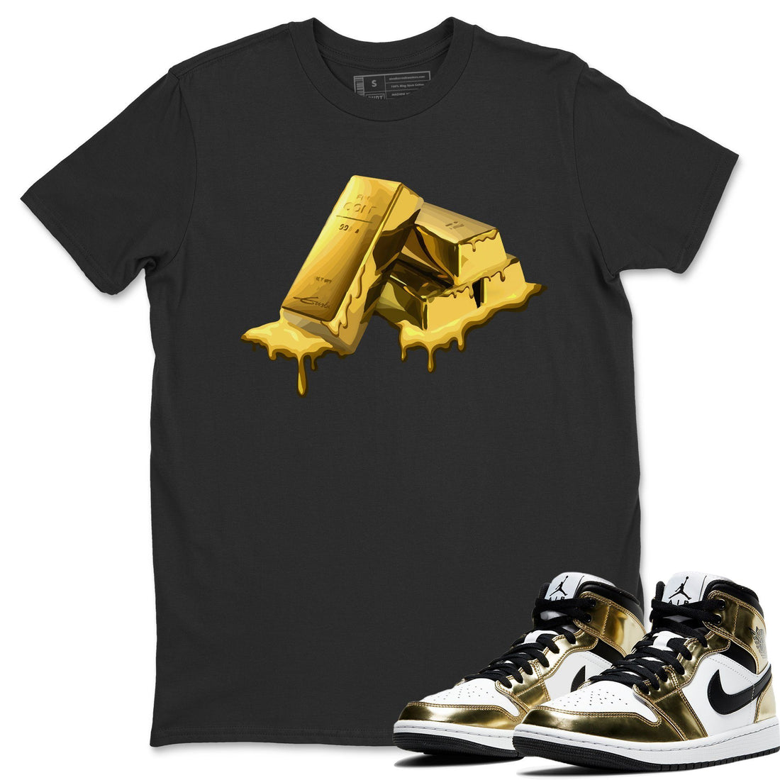 Gold Bar Unisex Tops - Air Jordan 1 Metallic Gold