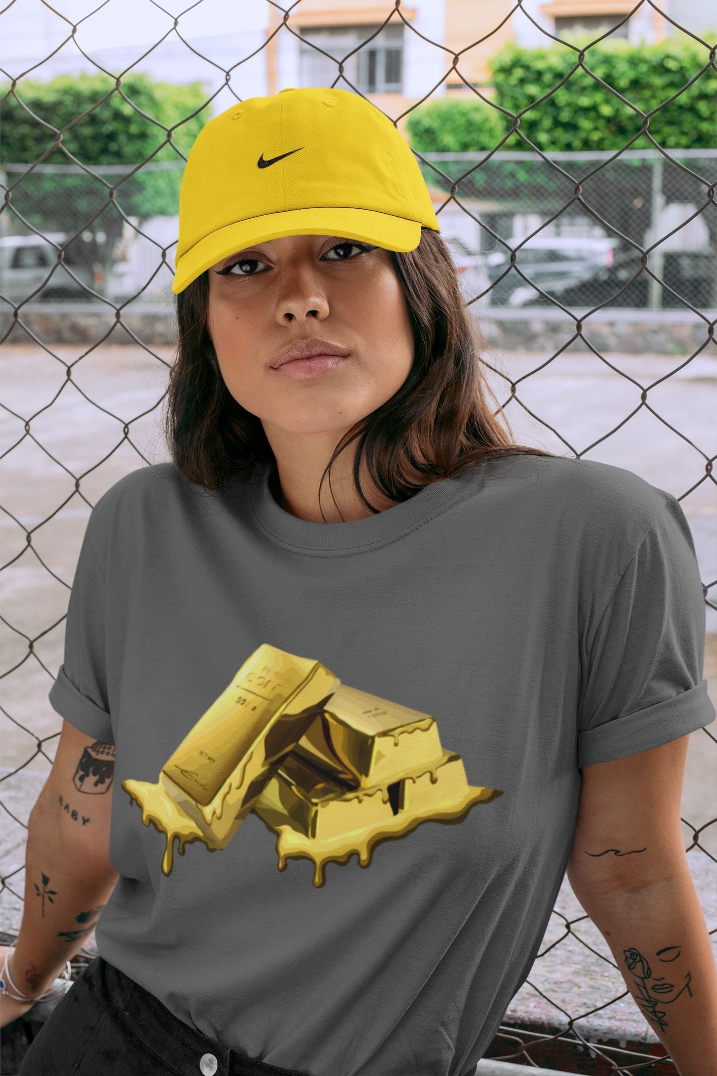 Gold Bar Unisex Tops - Air Jordan 1 Metallic Gold