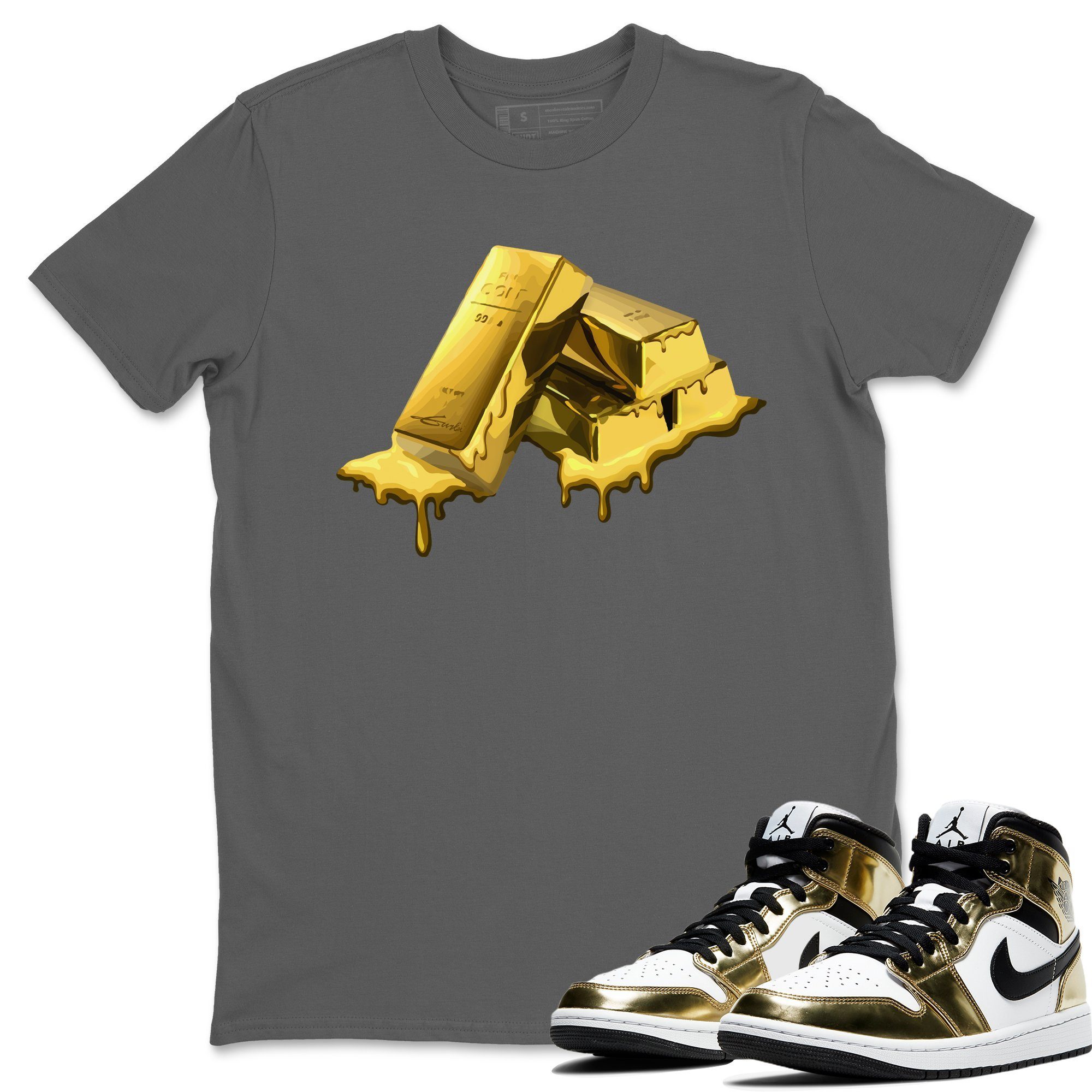 Gold Bar Unisex Tops - Air Jordan 1 Metallic Gold