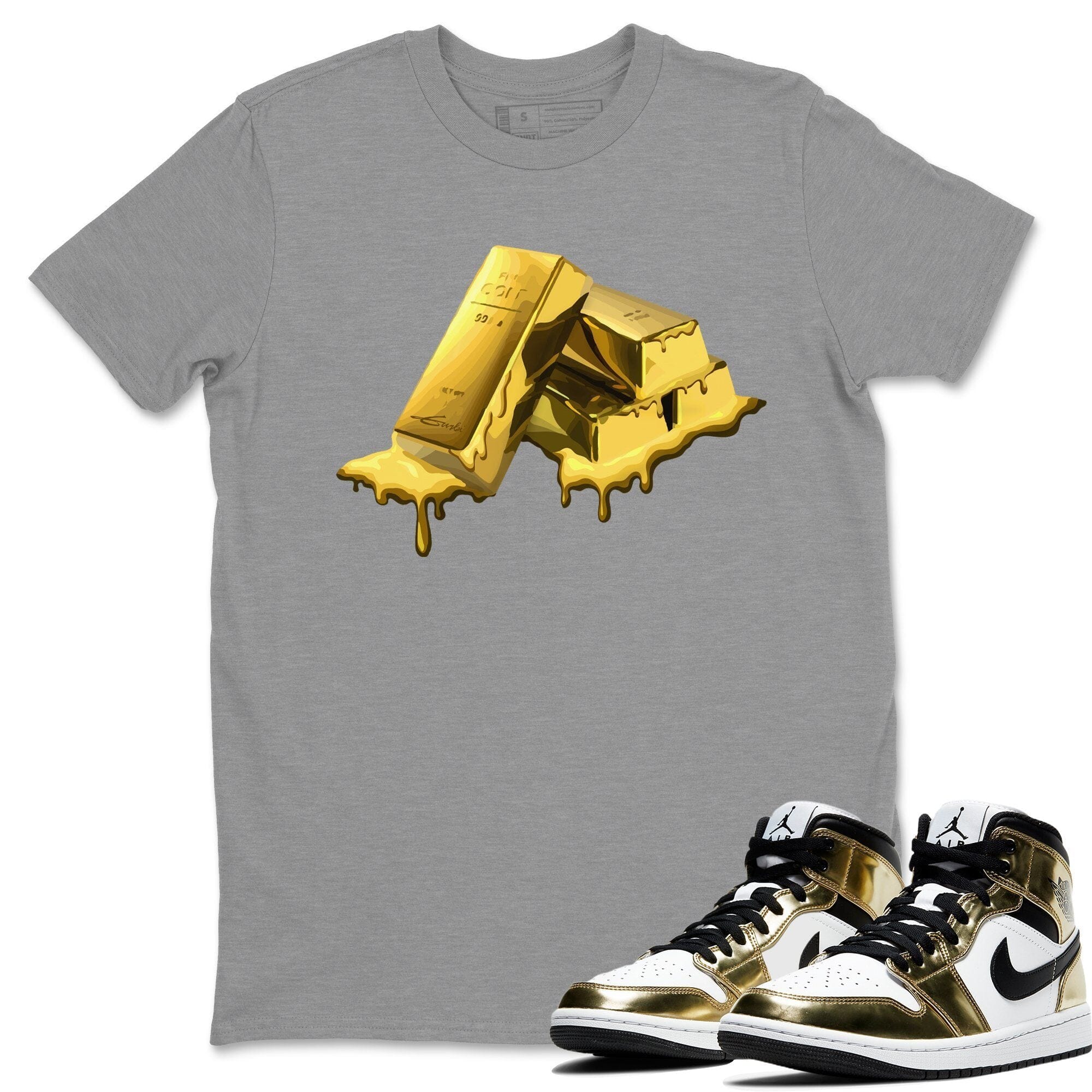 Gold Bar Unisex Tops - Air Jordan 1 Metallic Gold