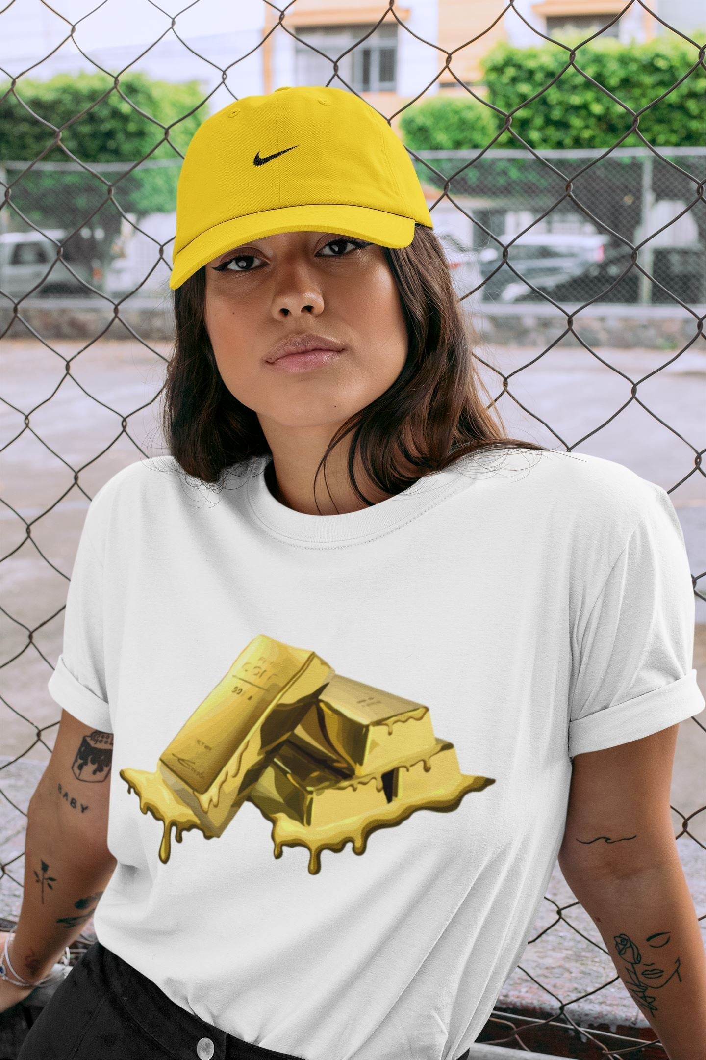 Gold Bar Unisex Tops - Air Jordan 1 Metallic Gold