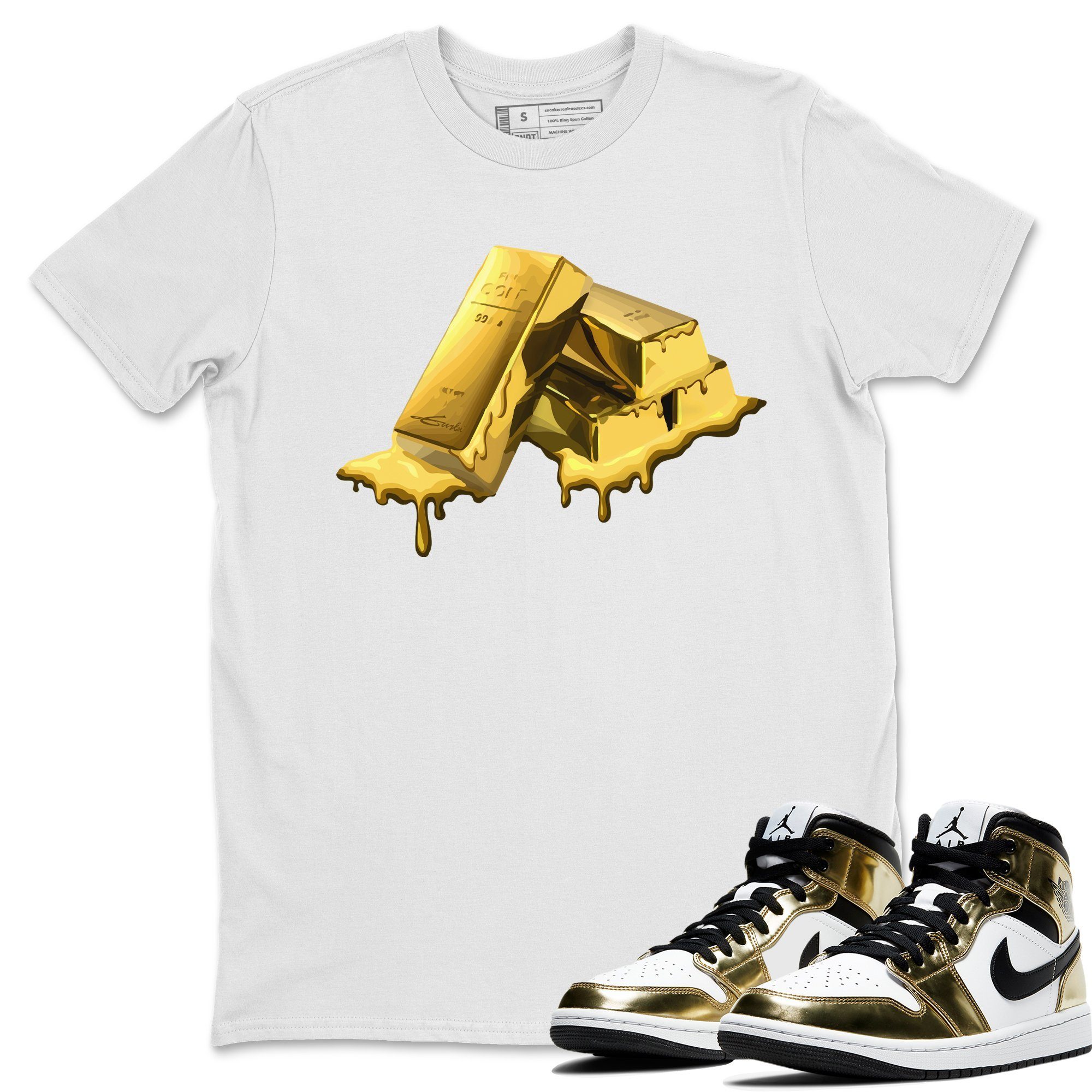 Gold Bar Unisex Tops - Air Jordan 1 Metallic Gold