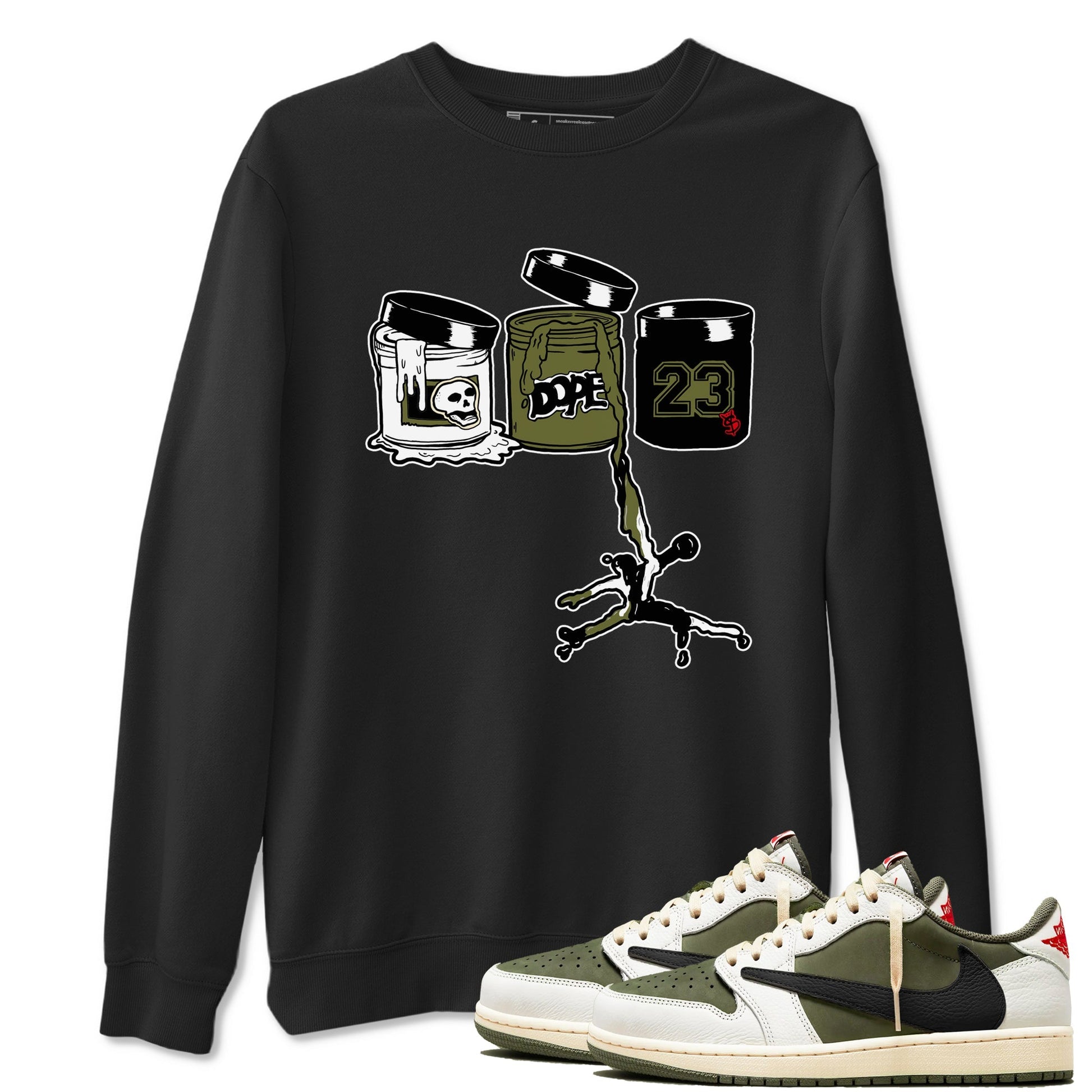 Jordan Paint Sneaker Tees - Air Jordan 1 Travis Scott Medium Olive
