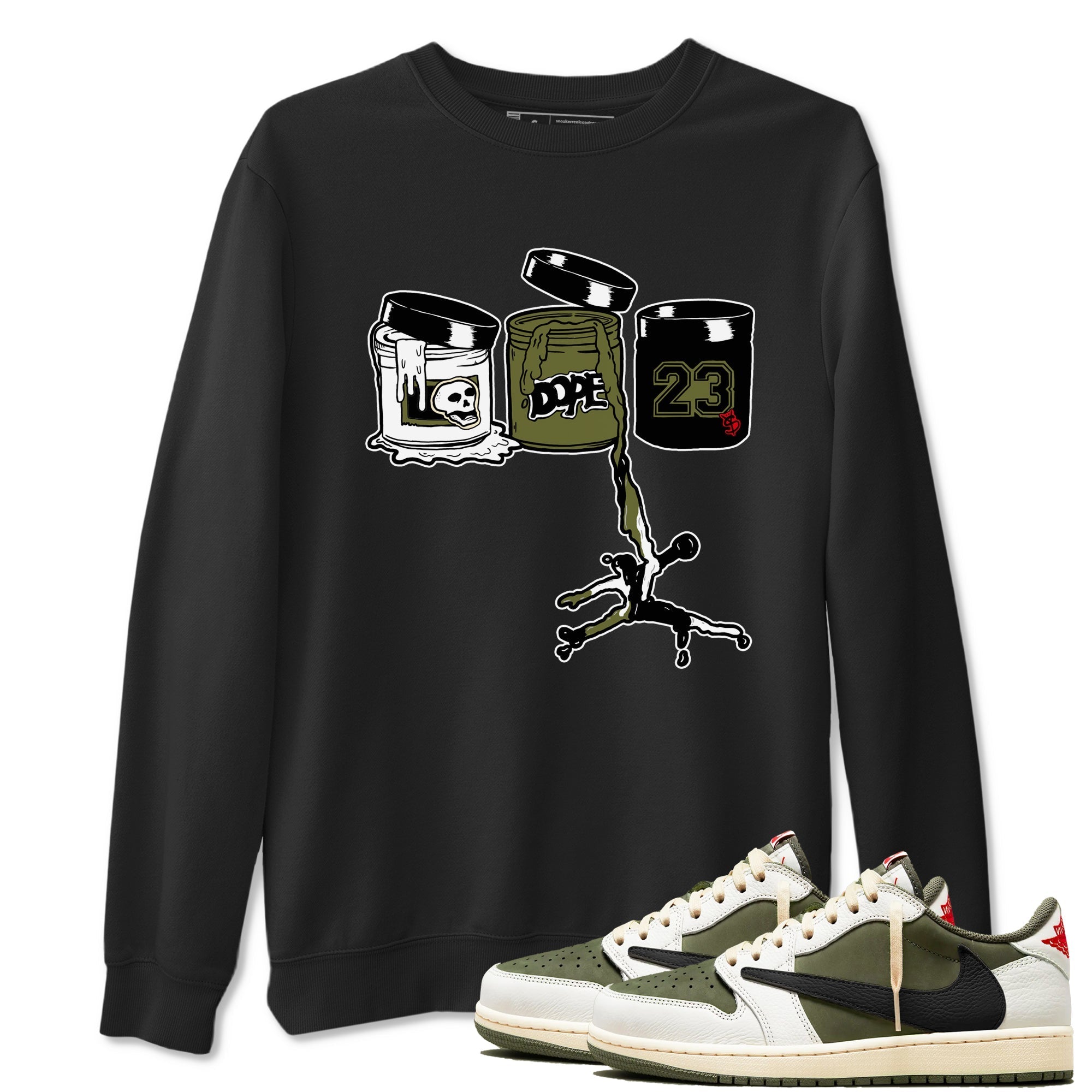 Jordan Paint Sneaker Tees - Air Jordan 1 Travis Scott Medium Olive