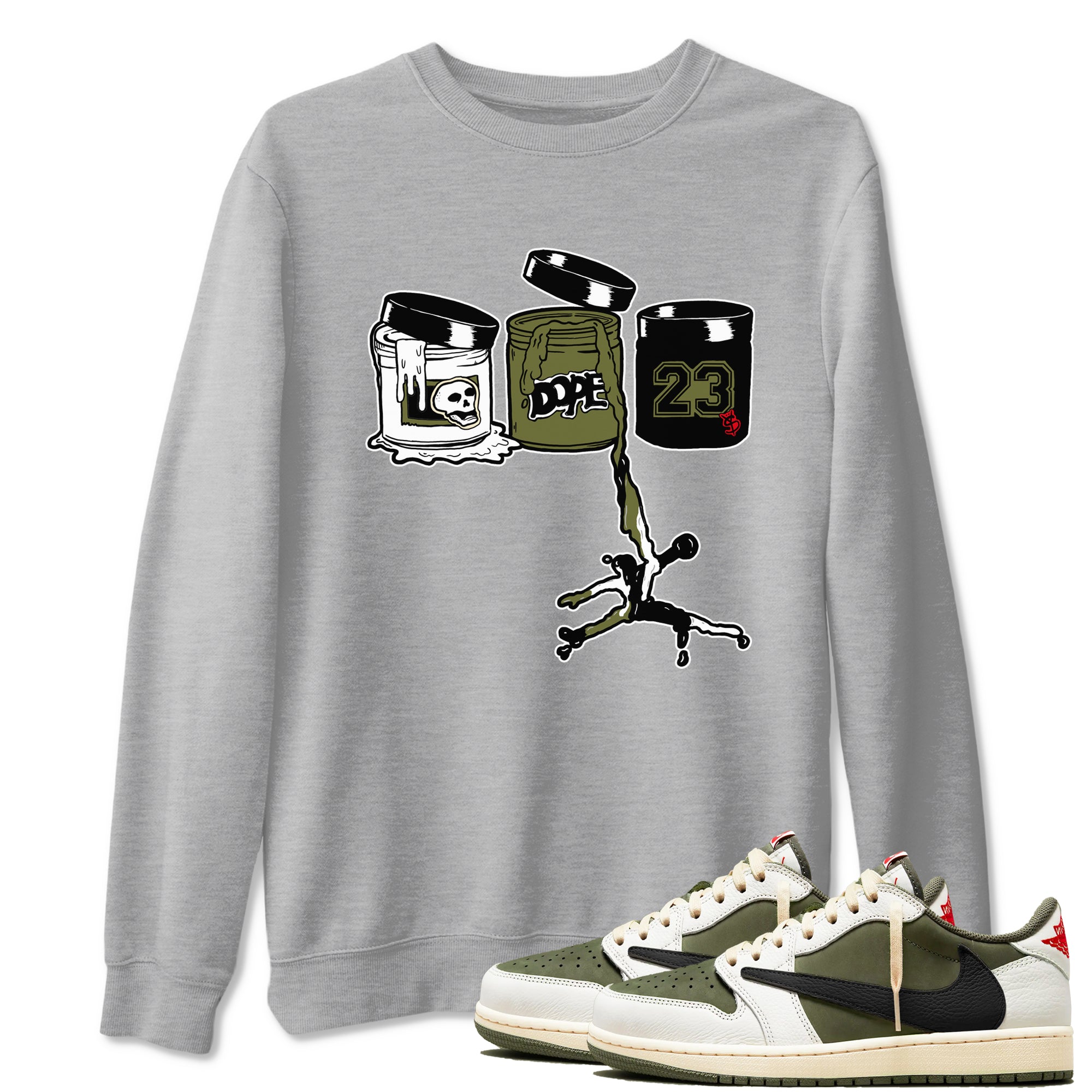 Jordan Paint Sneaker Tees - Air Jordan 1 Travis Scott Medium Olive