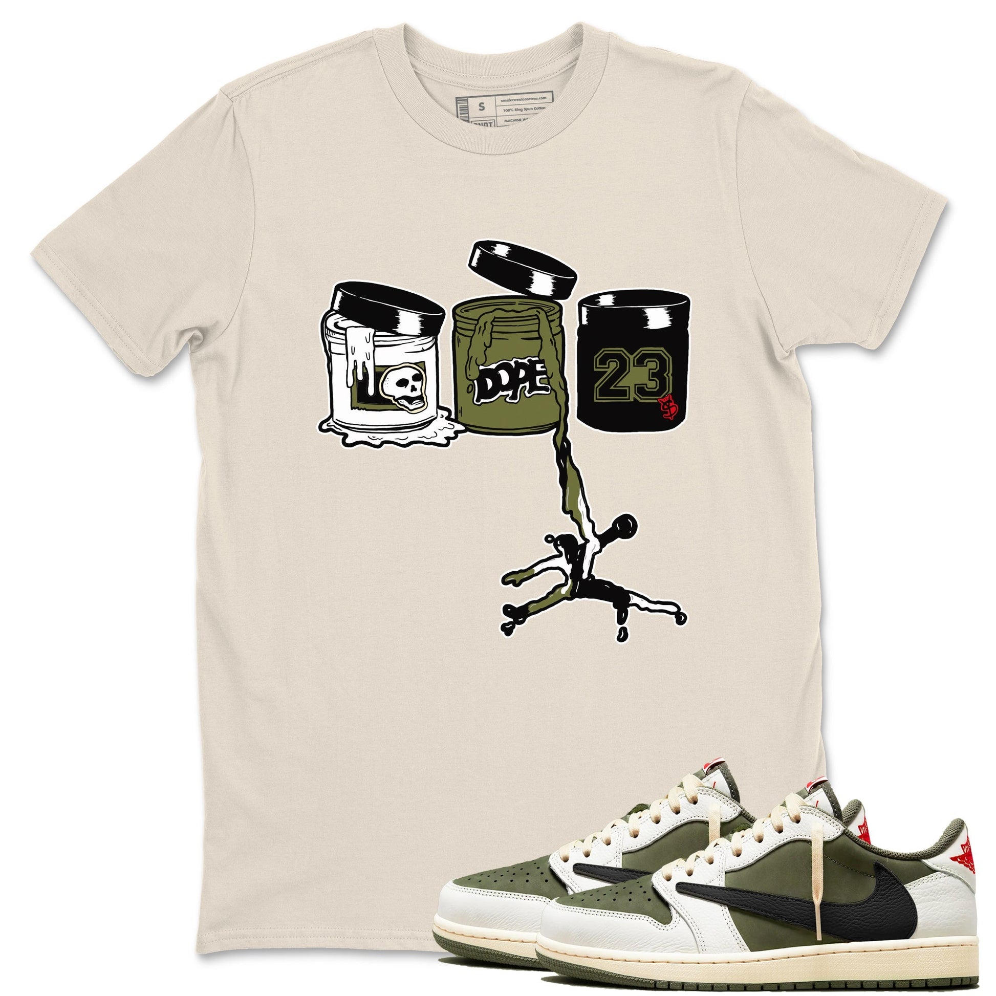 Jordan Paint Sneaker Tees - Air Jordan 1 Travis Scott Medium Olive