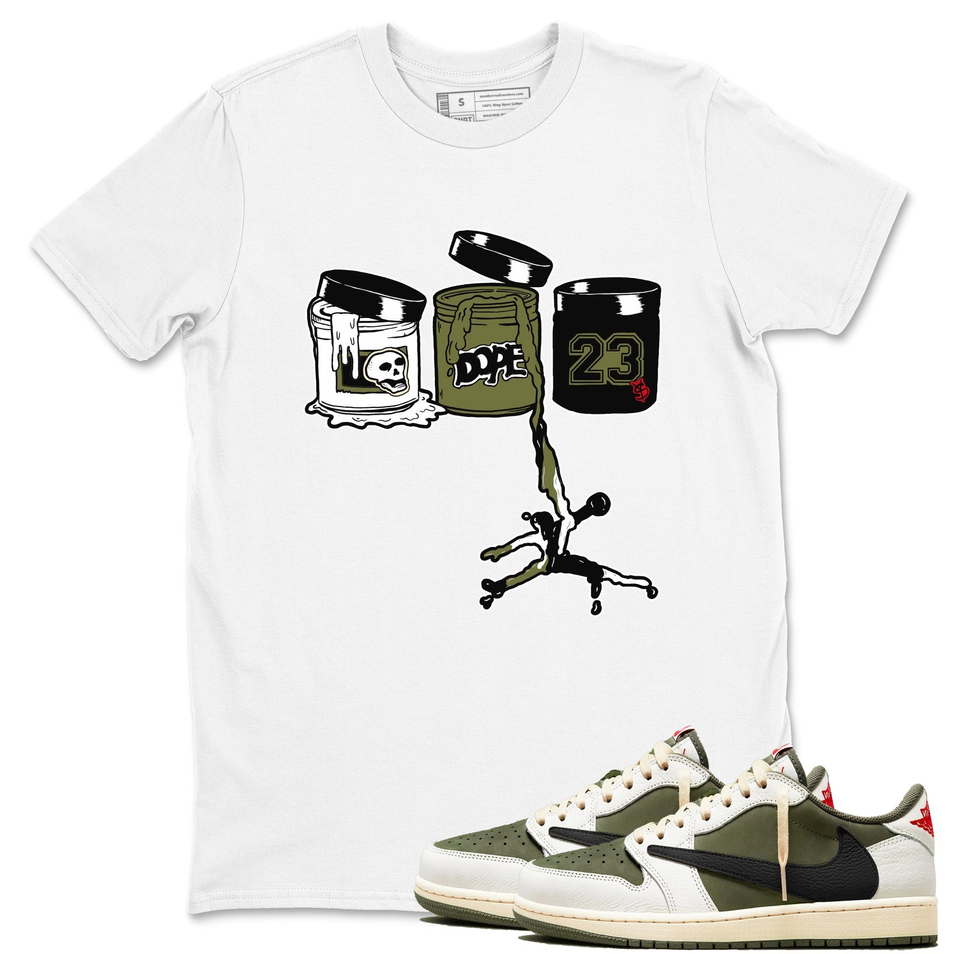 Jordan Paint Sneaker Tees - Air Jordan 1 Travis Scott Medium Olive
