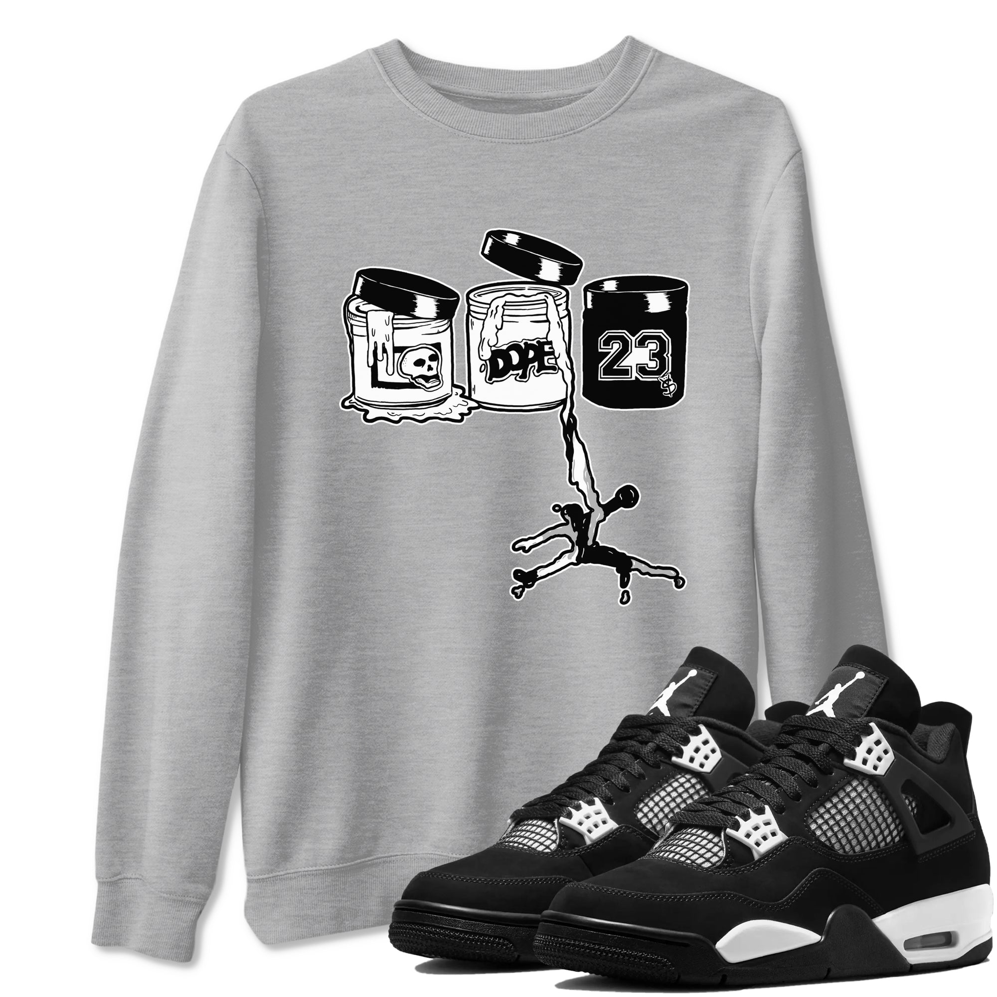 Jordan Paint Sneaker Tees - Air Jordan 4 White Thunder