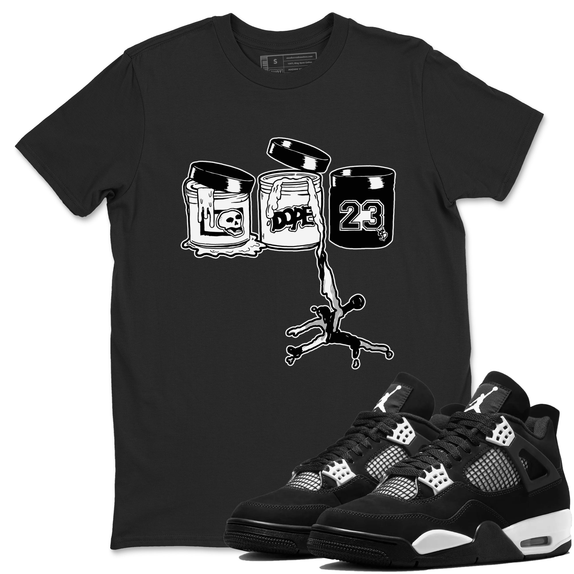 Jordan Paint Sneaker Tees - Air Jordan 4 White Thunder
