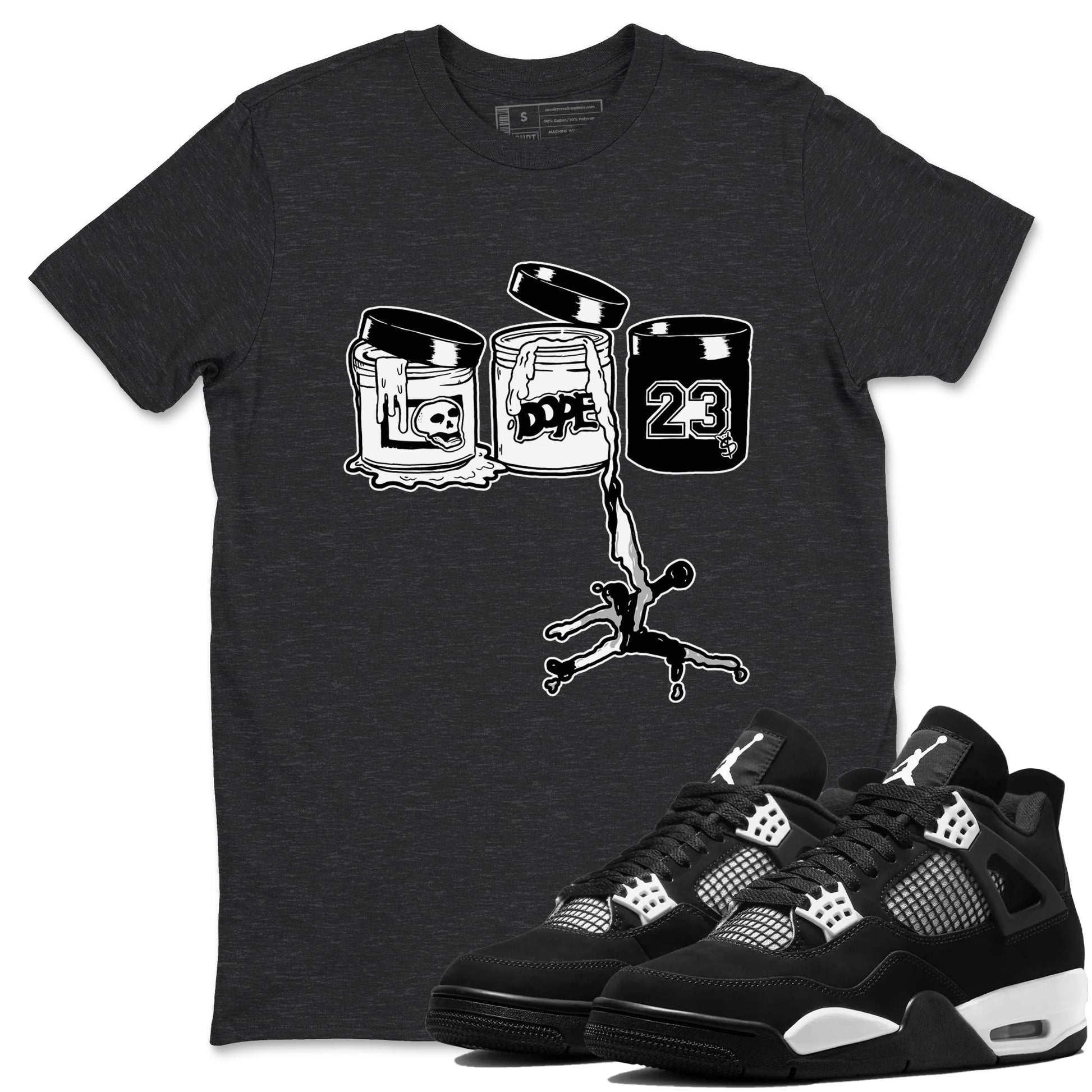 Jordan Paint Sneaker Tees - Air Jordan 4 White Thunder