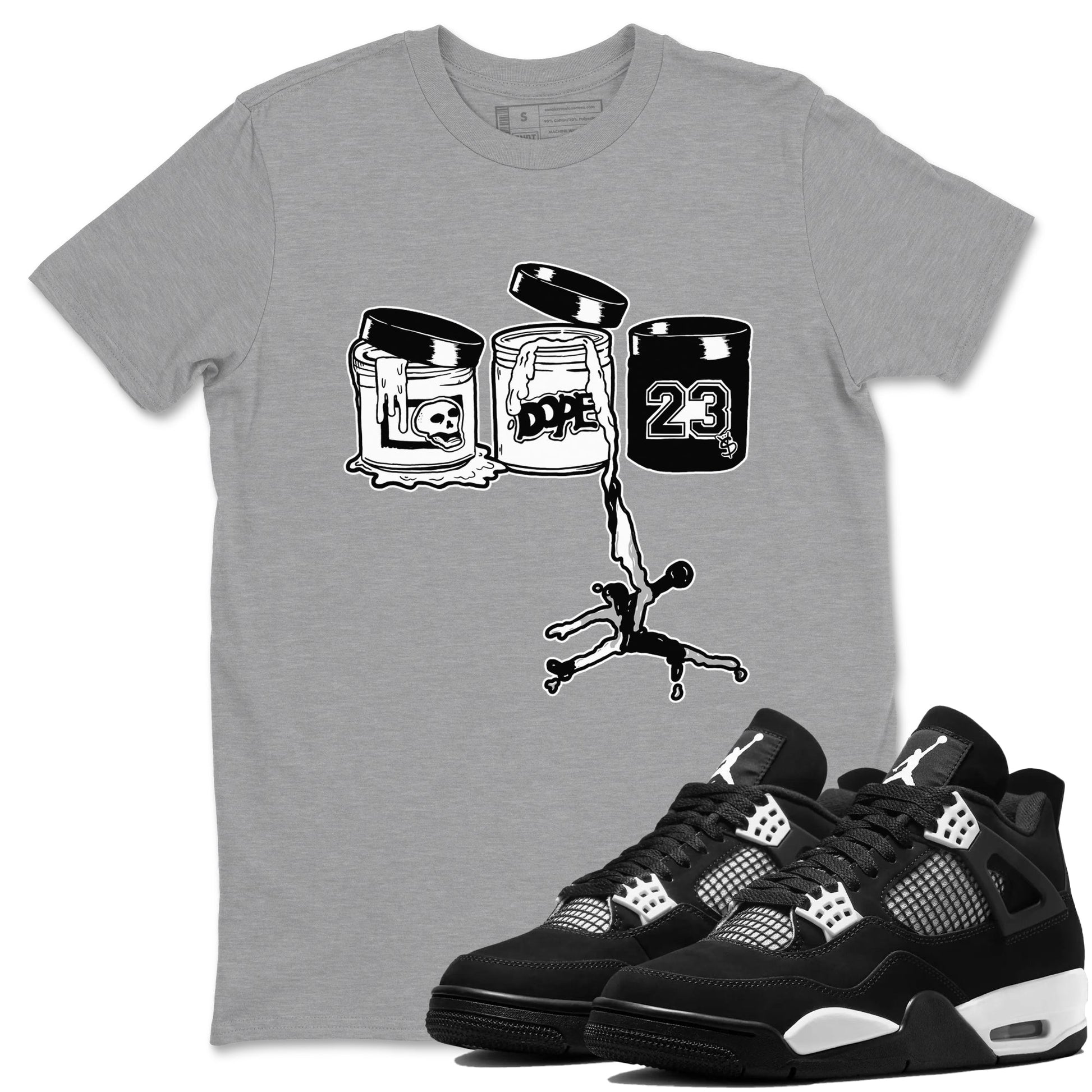 Jordan Paint Sneaker Tees - Air Jordan 4 White Thunder
