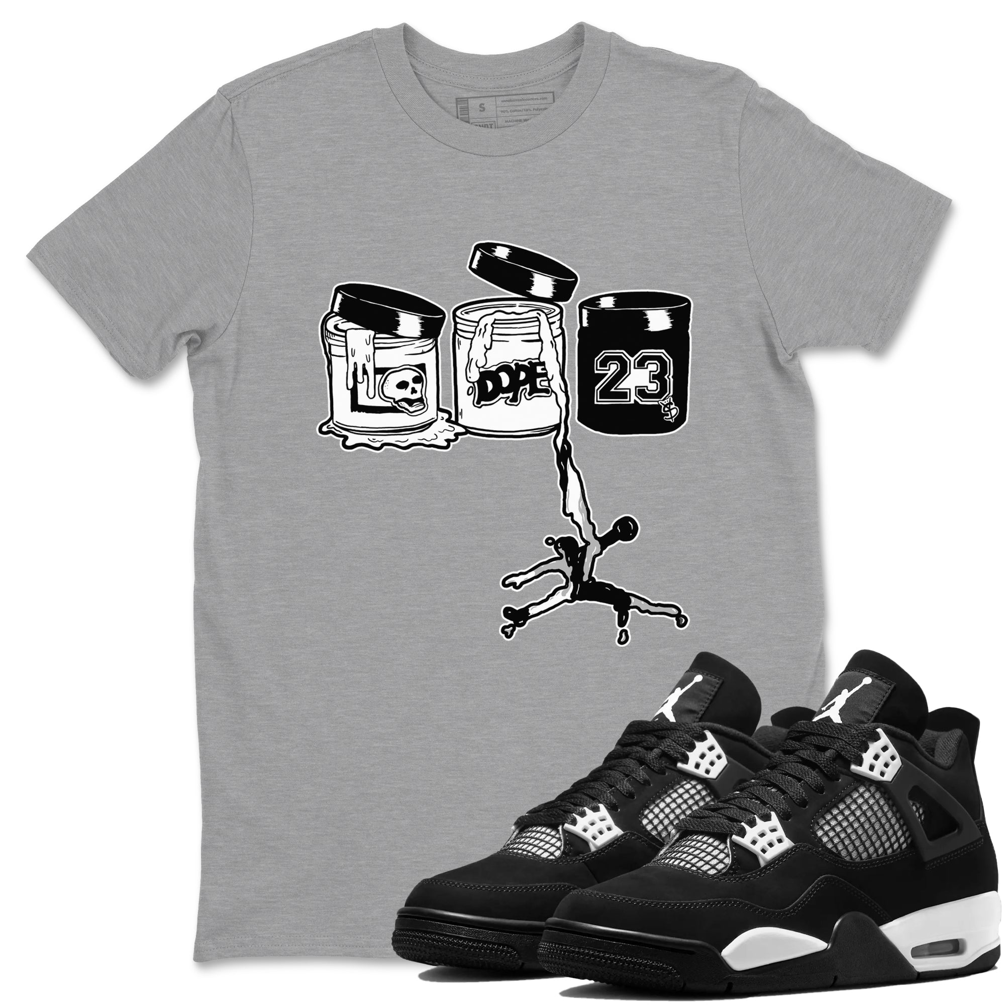 Jordan Paint Sneaker Tees - Air Jordan 4 White Thunder