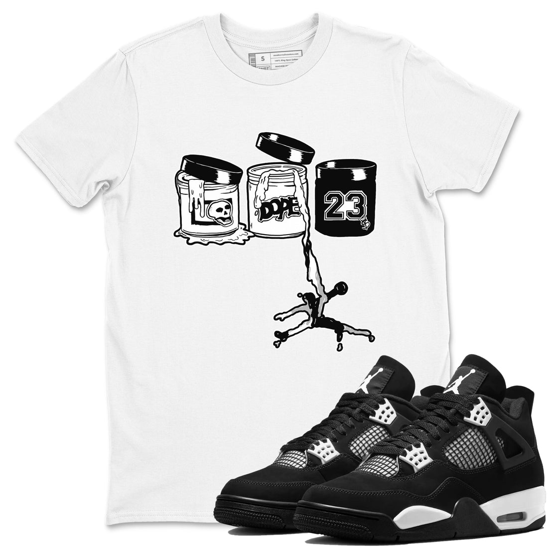 Jordan Paint Sneaker Tees - Air Jordan 4 White Thunder