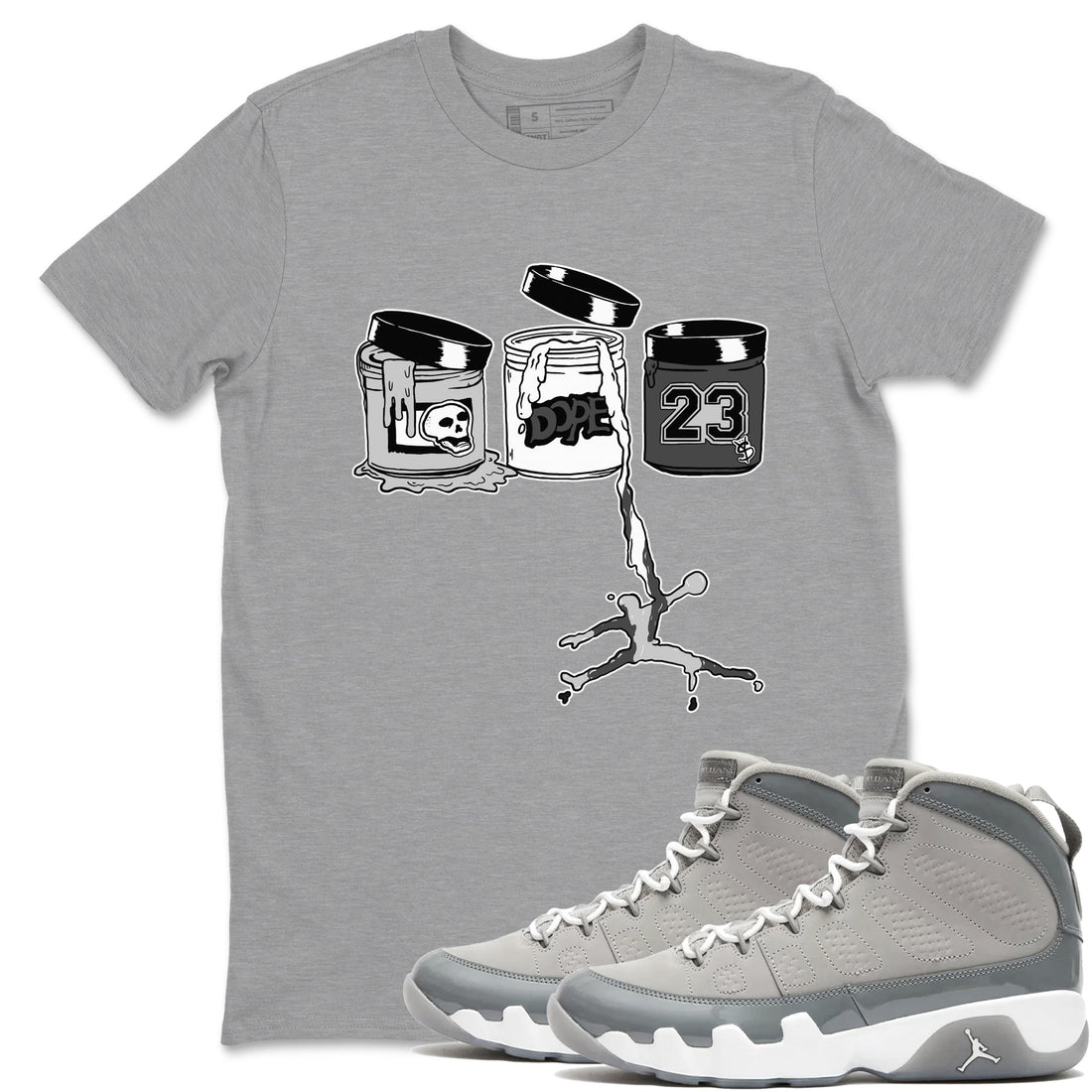 Jordan Paint Sneaker Tees - Air Jordan 9 Cool Grey